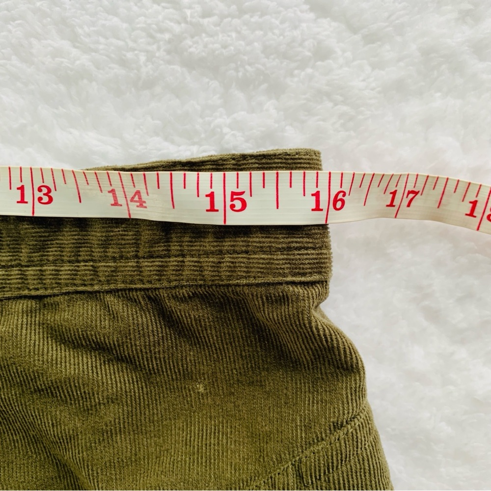 American Eagle Green Button Front 100% Cotton Corduroy Skirt | Size 12 - Picture 8 of 9